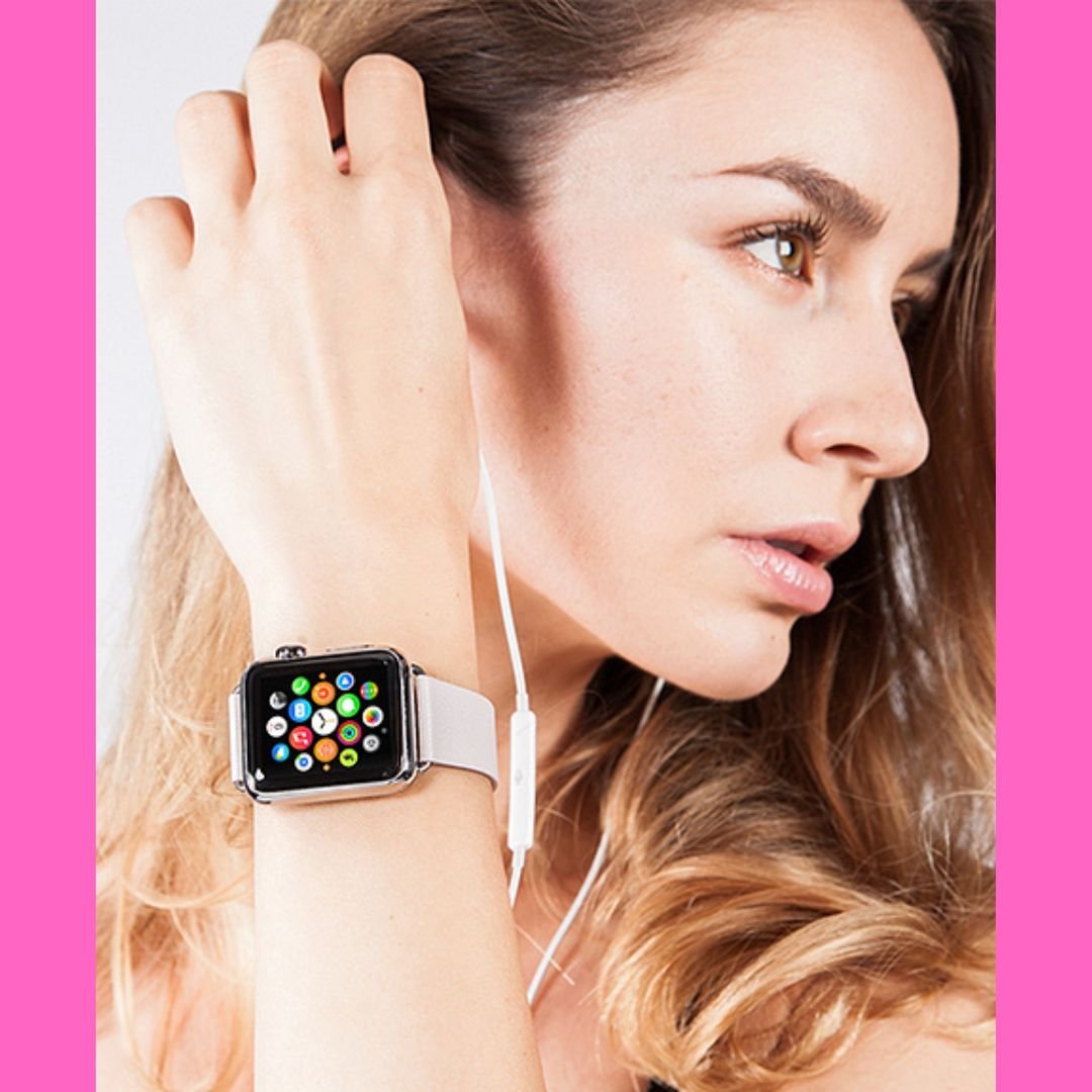 Young-woman-wearing-an Apple-Watch